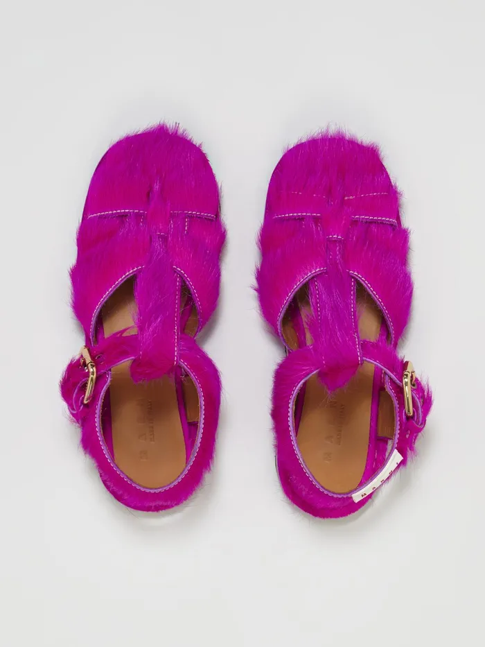 Marni Long Calf Hair Fisherman039s Sandal Fuchsia Womens Sandals and Wedges Marni Long Calf Hair Fisherman039s Sandal Fuchsia Womens Sandals and Wedges
