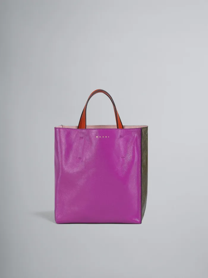 Marni Museo Soft Small Bag In Fuchsia And Green Leather Orchid Womens Shopping Bags Marni Museo Soft Small Bag In Fuchsia And Green Leather Orchid Womens Shopping Bags
