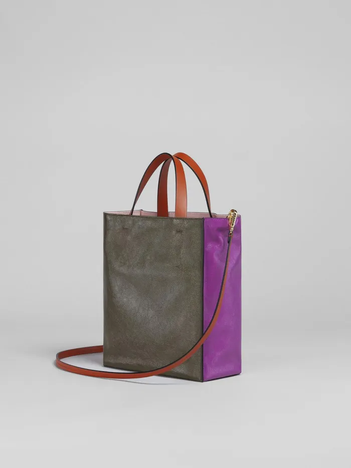 Marni Museo Soft Small Bag In Fuchsia And Green Leather Orchid Womens Shopping Bags Marni Museo Soft Small Bag In Fuchsia And Green Leather Orchid Womens Shopping Bags