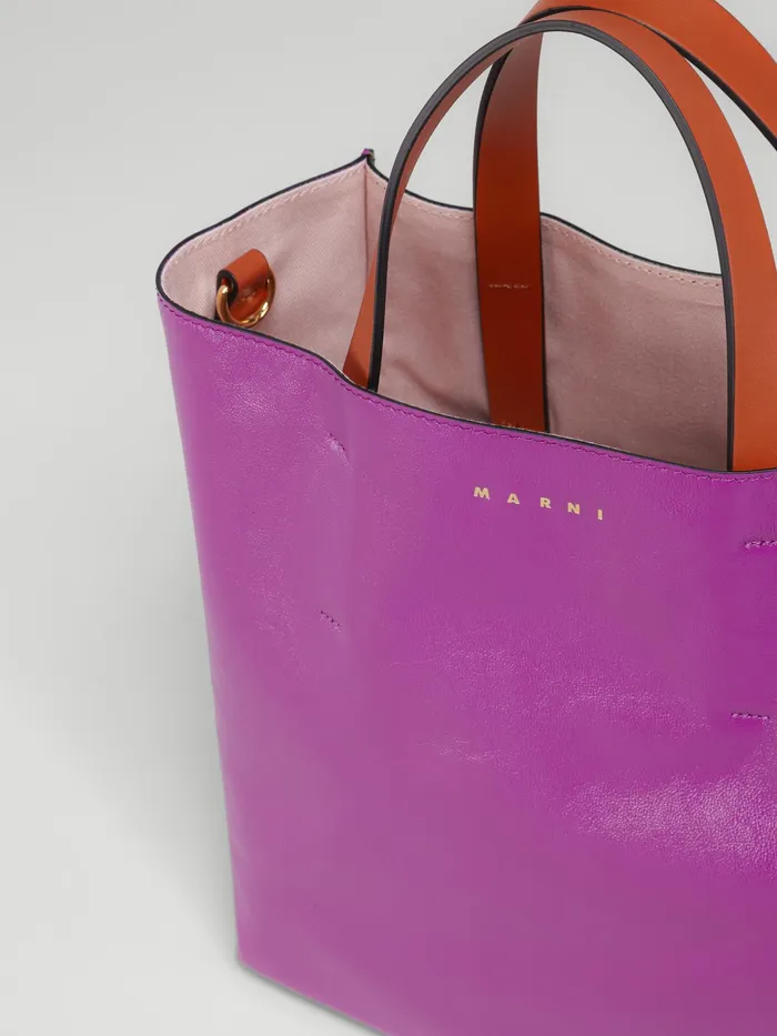 Marni Museo Soft Small Bag In Fuchsia And Green Leather Orchid Womens Shopping Bags Marni Museo Soft Small Bag In Fuchsia And Green Leather Orchid Womens Shopping Bags
