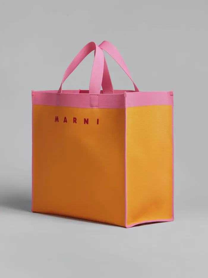 Marni Orange And Pink Jacquard Shopping Bag Light Orange Womens Shopping Bags Marni Orange And Pink Jacquard Shopping Bag Light Orange Womens Shopping Bags