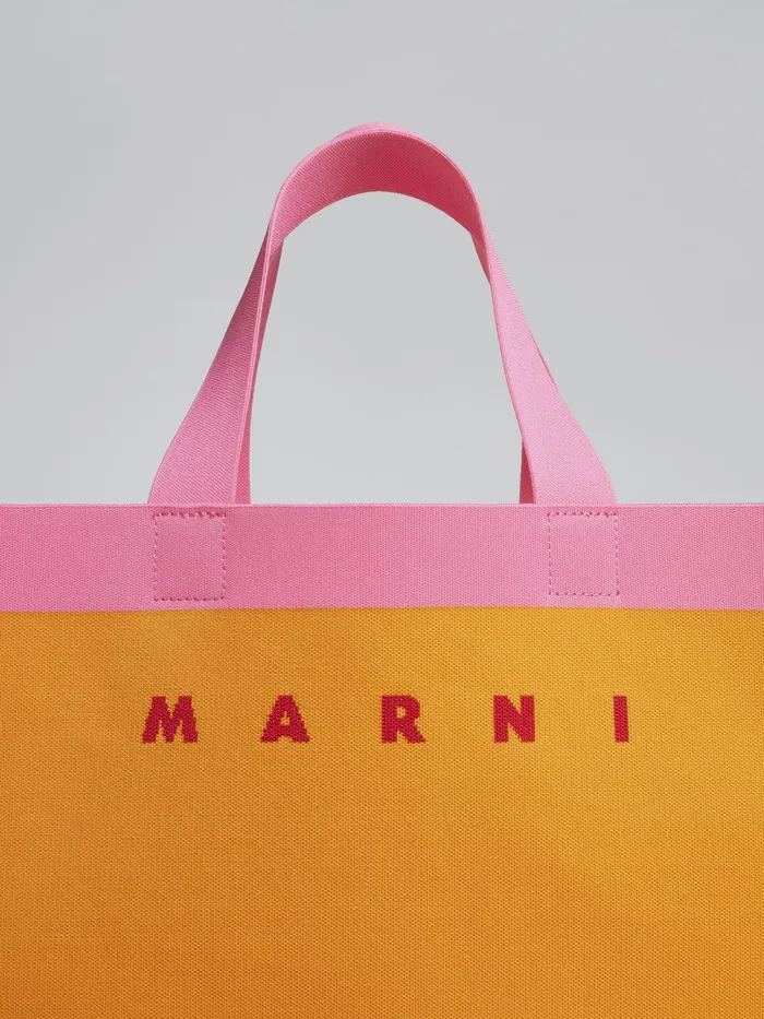 Marni Orange And Pink Jacquard Shopping Bag Light Orange Womens Shopping Bags Marni Orange And Pink Jacquard Shopping Bag Light Orange Womens Shopping Bags
