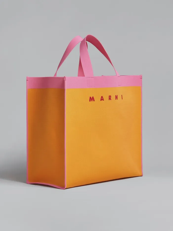 Marni Orange And Pink Jacquard Shopping Bag Light Orange Womens Shopping Bags Marni Orange And Pink Jacquard Shopping Bag Light Orange Womens Shopping Bags