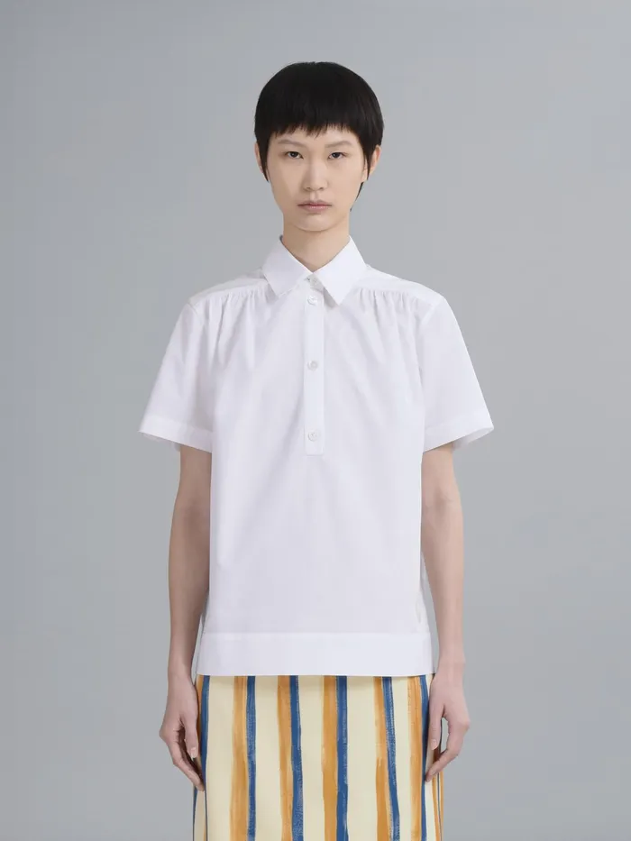 Marni Poplin Shirt Lily White Womens Tops and Shirts Marni Poplin Shirt Lily White Womens Tops and Shirts