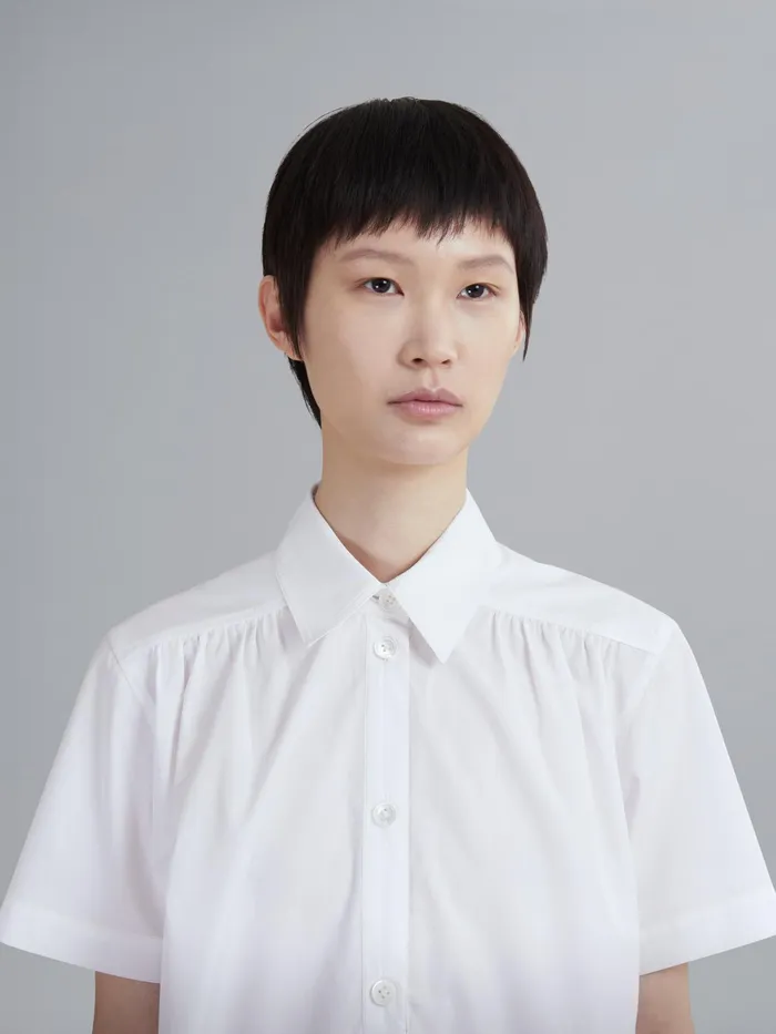 Marni Poplin Shirt Lily White Womens Tops and Shirts Marni Poplin Shirt Lily White Womens Tops and Shirts