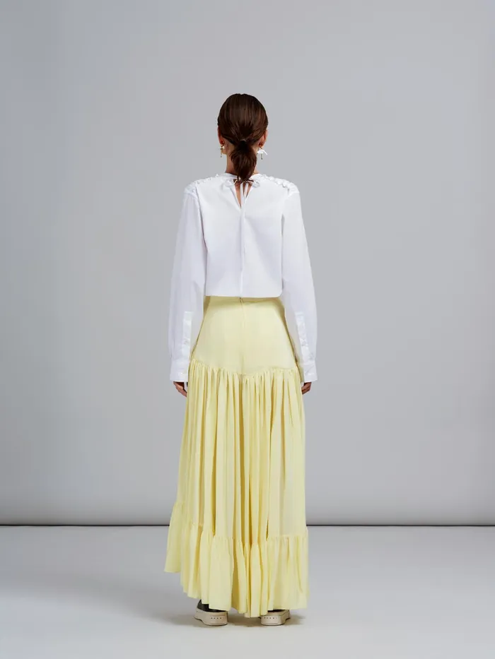 Marni Silk Crepe Skirt Ivory Womens Skirts Marni Silk Crepe Skirt Ivory Womens Skirts