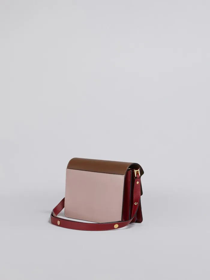 Marni Trunk Medium Bag In Brown Pink And Red Leather Gold Brown Womens Crossbody Bags Marni Trunk Medium Bag In Brown Pink And Red Leather Gold Brown Womens Crossbody Bags