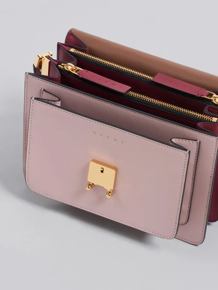 Marni Trunk Medium Bag In Brown Pink And Red Leather Gold Brown Womens Crossbody Bags Marni Trunk Medium Bag In Brown Pink And Red Leather Gold Brown Womens Crossbody Bags