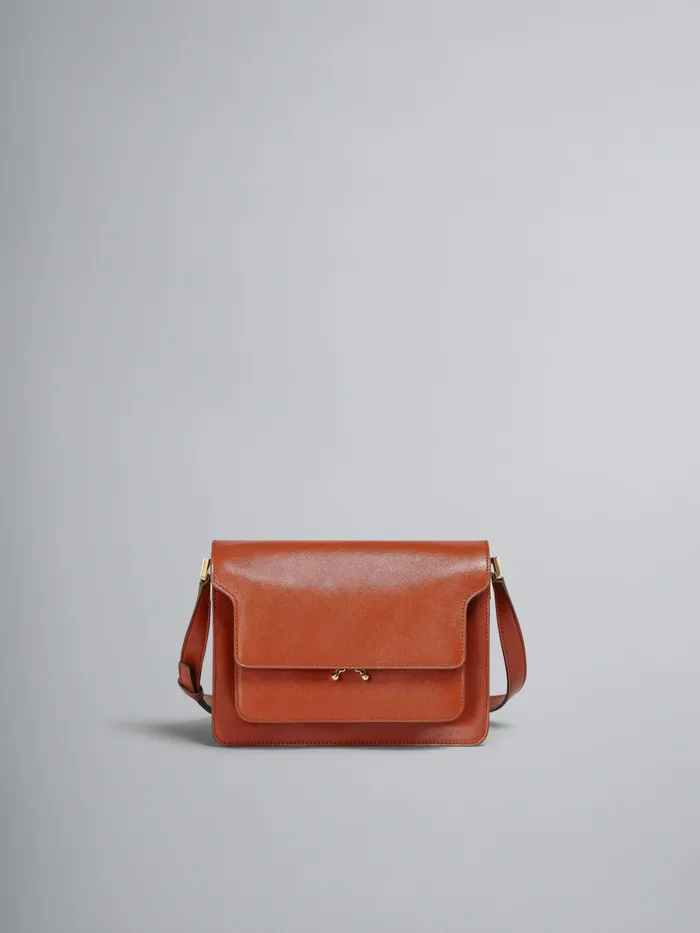 Marni Trunk Soft Medium Bag In Brown Leather Rust Womens Crossbody Bags