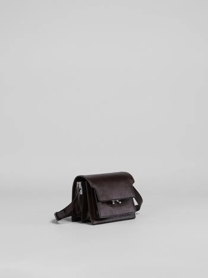 Marni Trunk Soft Mini Bag In Brown Leather Black Earth Mens Shoulder Bags Marni Trunk Soft Mini Bag In Brown Leather Black Earth Mens Shoulder Bags