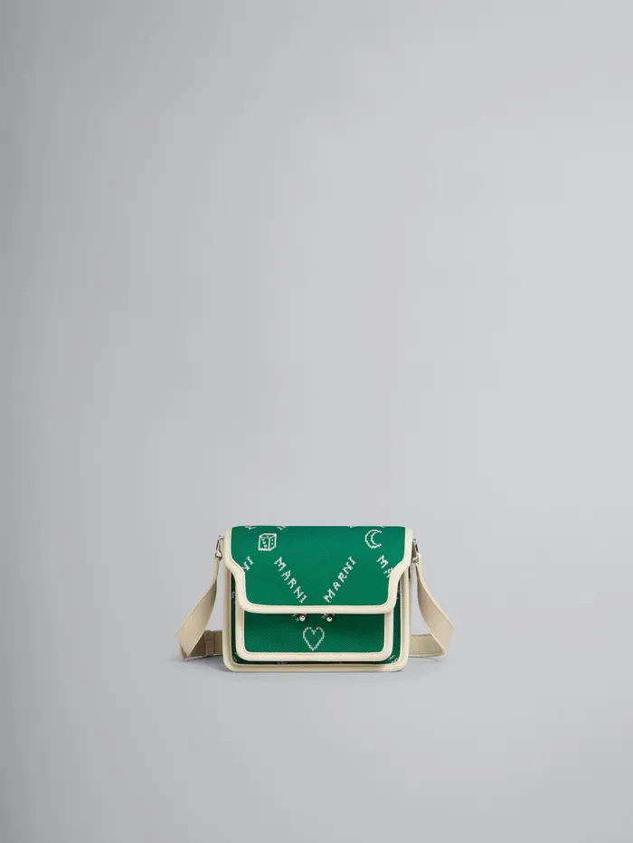 Marni Trunk Soft Mini Bag In Green Gram Jacquard Sea Green Womens Handbags