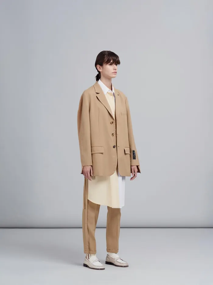 Marni Twotone Bio Poplin Top Lily White Womens Tops and Shirts Marni Twotone Bio Poplin Top Lily White Womens Tops and Shirts