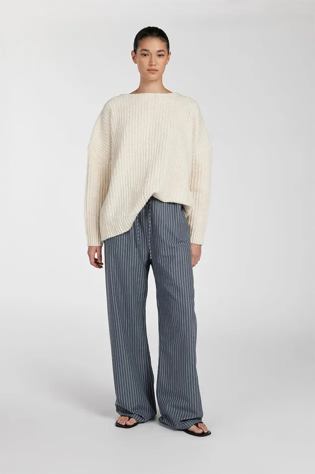MASON SLATE STRIPE DRAWSTRING PANT Women DISSH Pants