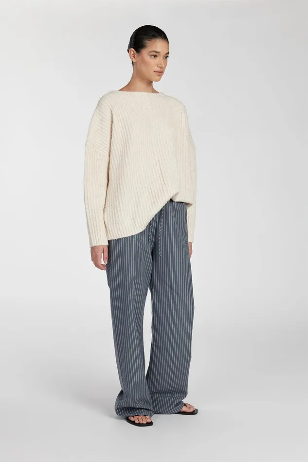 MASON SLATE STRIPE DRAWSTRING PANT Women DISSH Pants