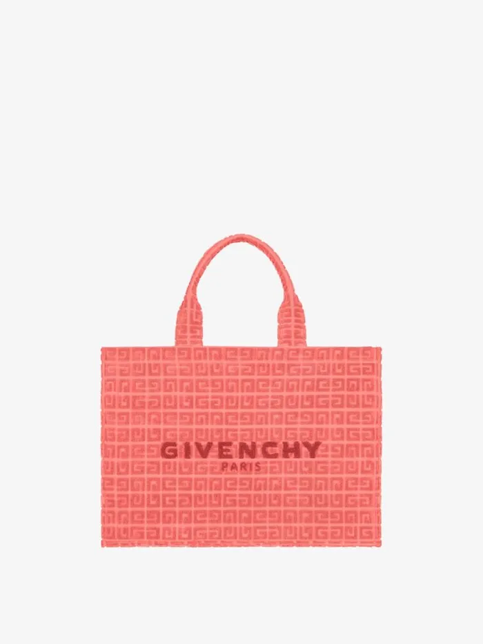 Medium GTote Bag In 4g Cotton Towelling Coral Women Givenchy Shoulder Bags
