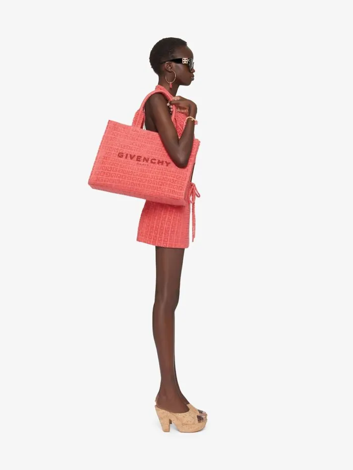 Medium GTote Bag In 4g Cotton Towelling Coral Women Givenchy Shoulder Bags