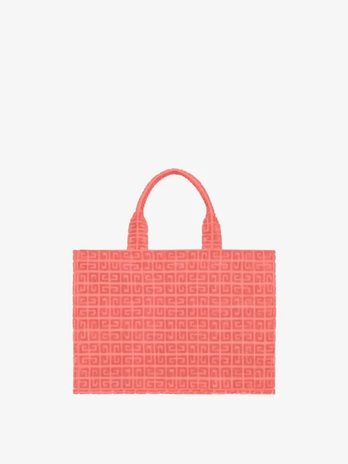 Medium GTote Bag In 4g Cotton Towelling Coral Women Givenchy Shoulder Bags