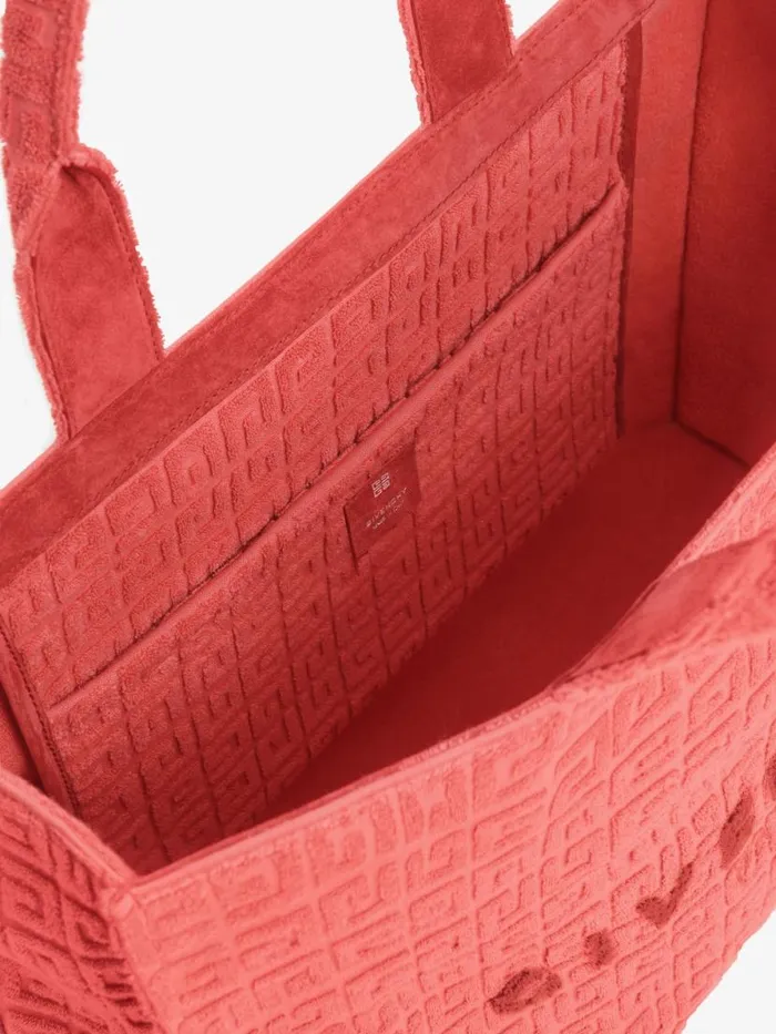 Medium GTote Bag In 4g Cotton Towelling Coral Women Givenchy Shoulder Bags