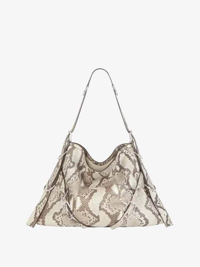 Medium Voyou Bag In Python Greynatural Women Givenchy Shoulder Bags