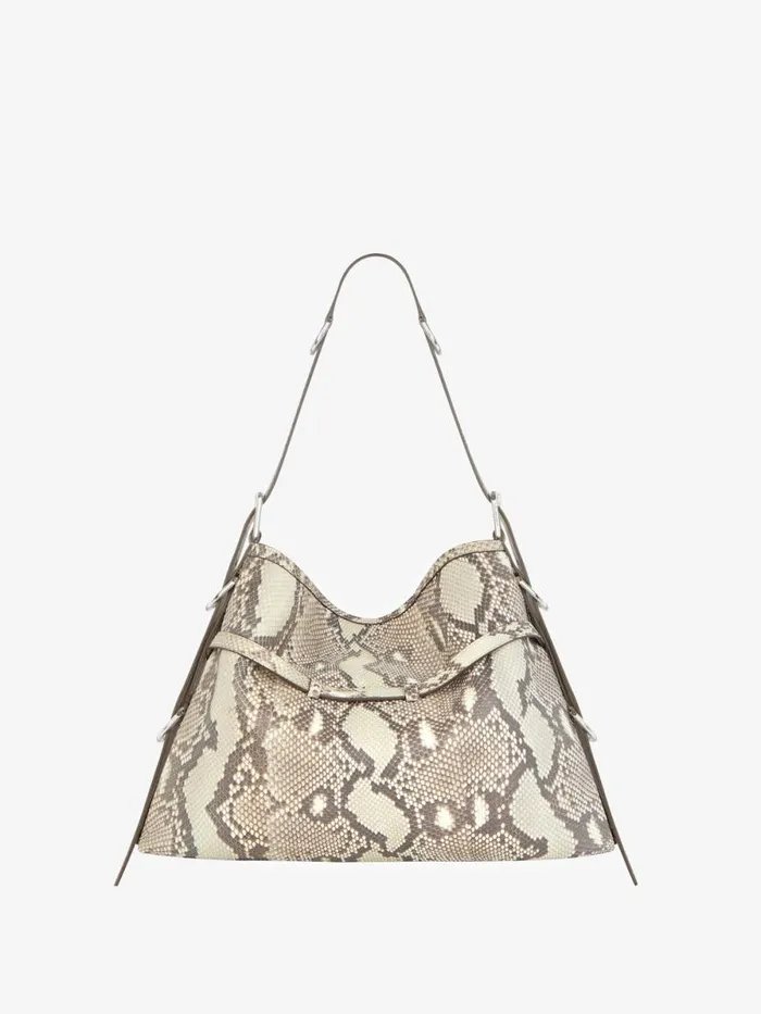 Medium Voyou Bag In Python Greynatural Women Givenchy Shoulder Bags