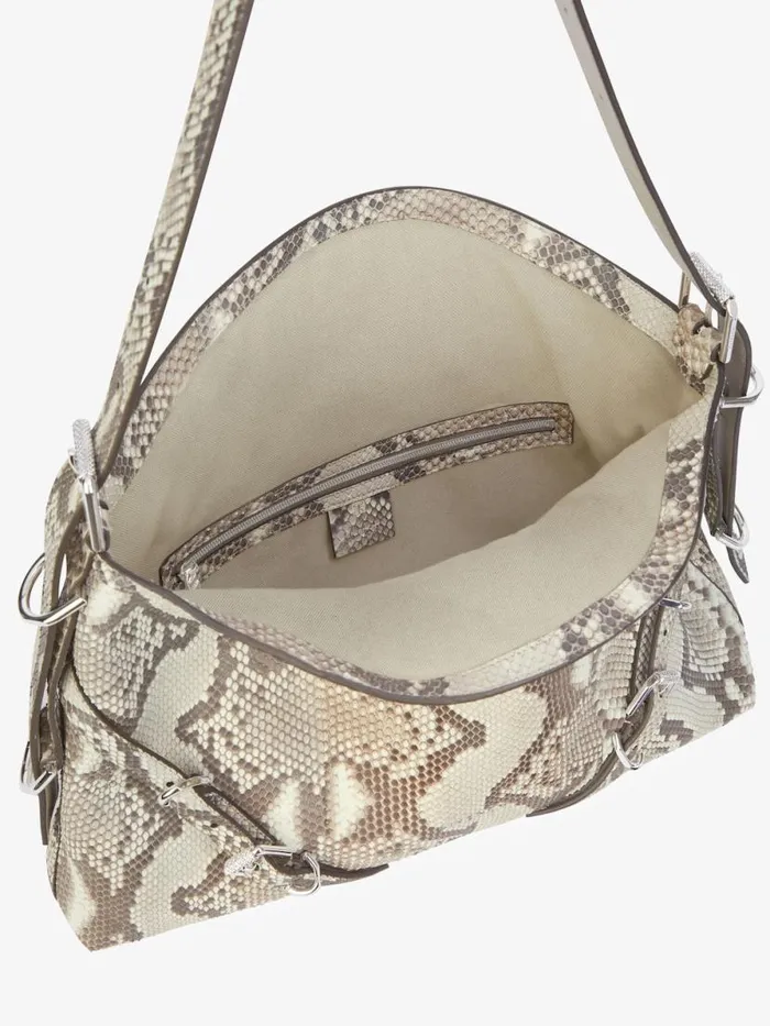 Medium Voyou Bag In Python Greynatural Women Givenchy Shoulder Bags