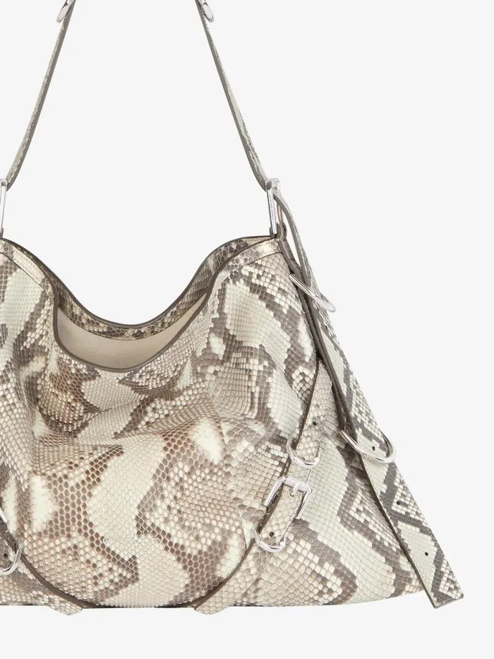 Medium Voyou Bag In Python Greynatural Women Givenchy Shoulder Bags
