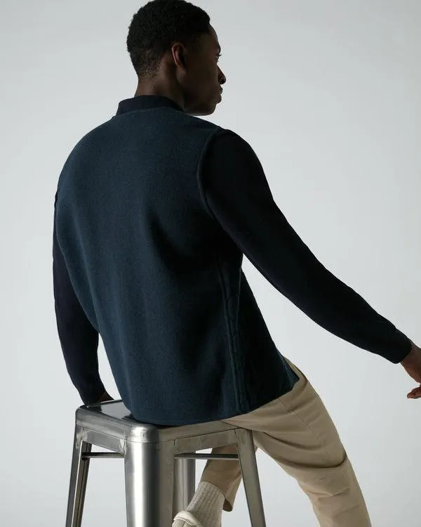 Men 007 Diamond Padded Cashmere WaistcoatIn Lava Blue Lava Blue NPeal Half and Full Zip Knitwear