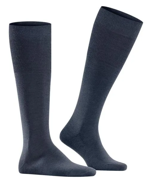 Men Airport Men Kneehigh Socks Dark Blue Mel FALKE Knee High Socks