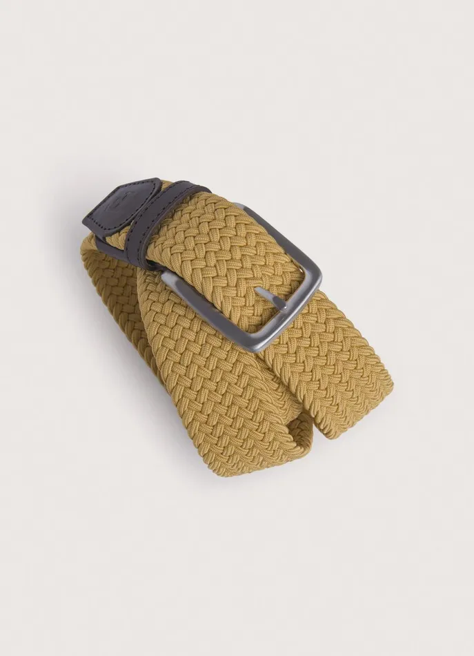Men Belts Faonnable Braided Belt With Leather Details Tobacco Brown