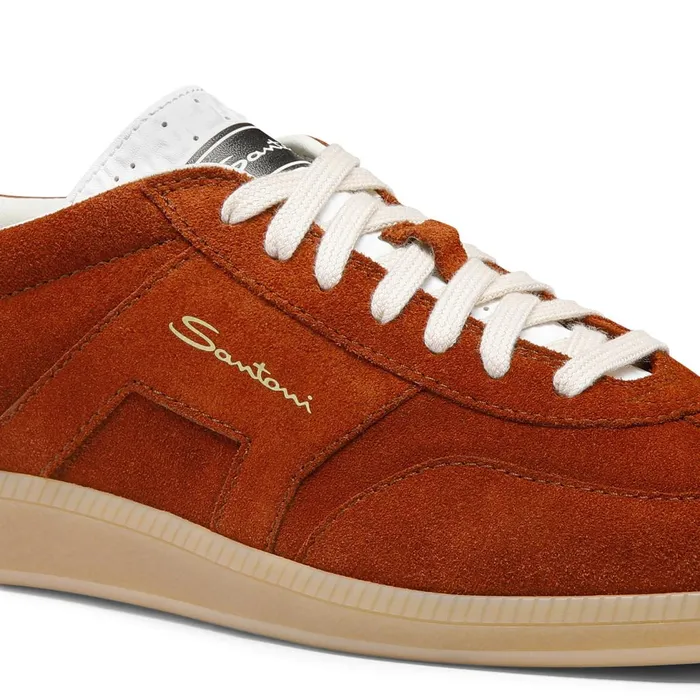 Men Brown Suede Dbs Oly Sneaker Santoni Sneakers