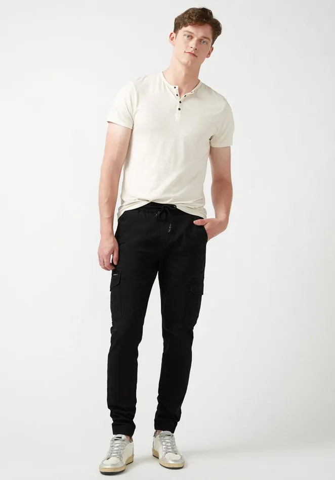 Men Cargo Tom Black Men039s Jogger Pants Black Buffalo David Bitton Pants