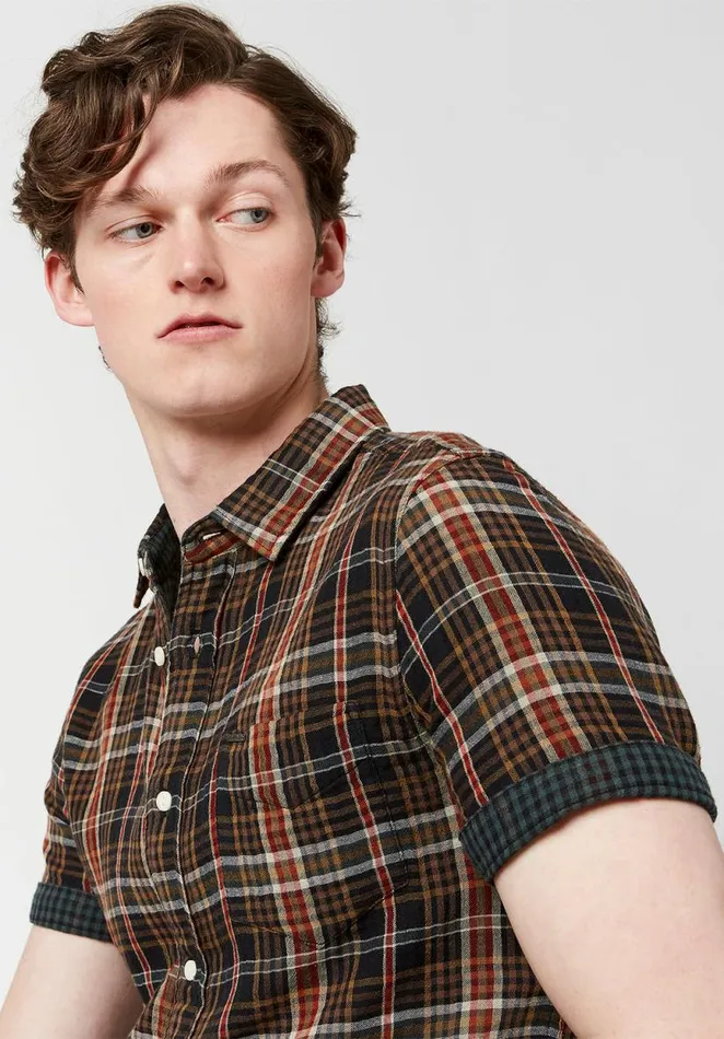 Men DoubleFaced Sumo Plaid Slim Fit Shirt Brown Plaid Teracotta Buffalo David Bitton Shirts Men DoubleFaced Sumo Plaid Slim Fit Shirt Brown Plaid Teracotta Buffalo David Bitton Shirts