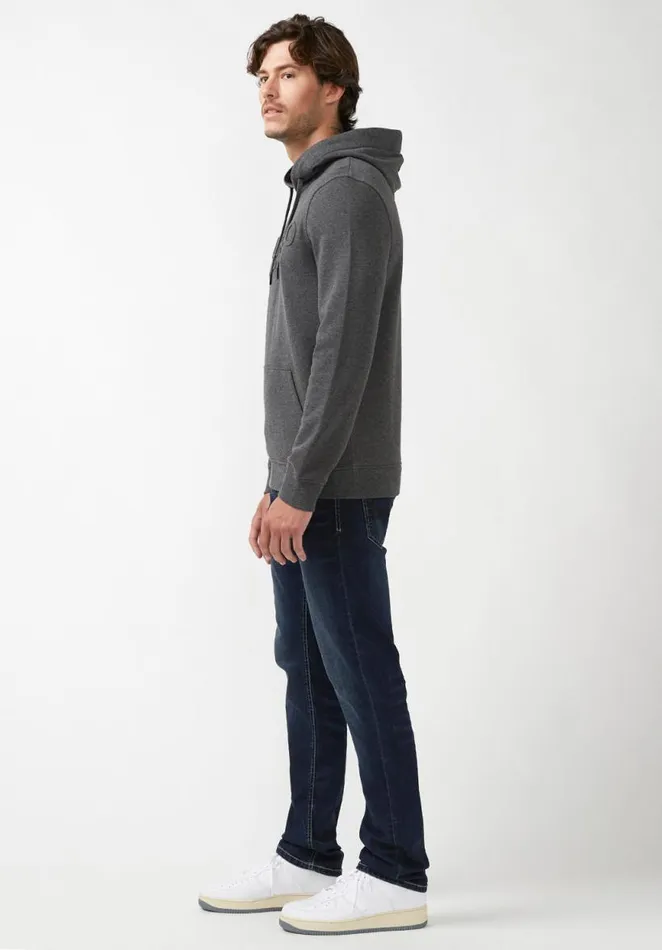Men Fadol Heather Charcoal Men039s Fleece Hoodie Heather Charcoal Buffalo David Bitton Sweatshirts and Hoodies