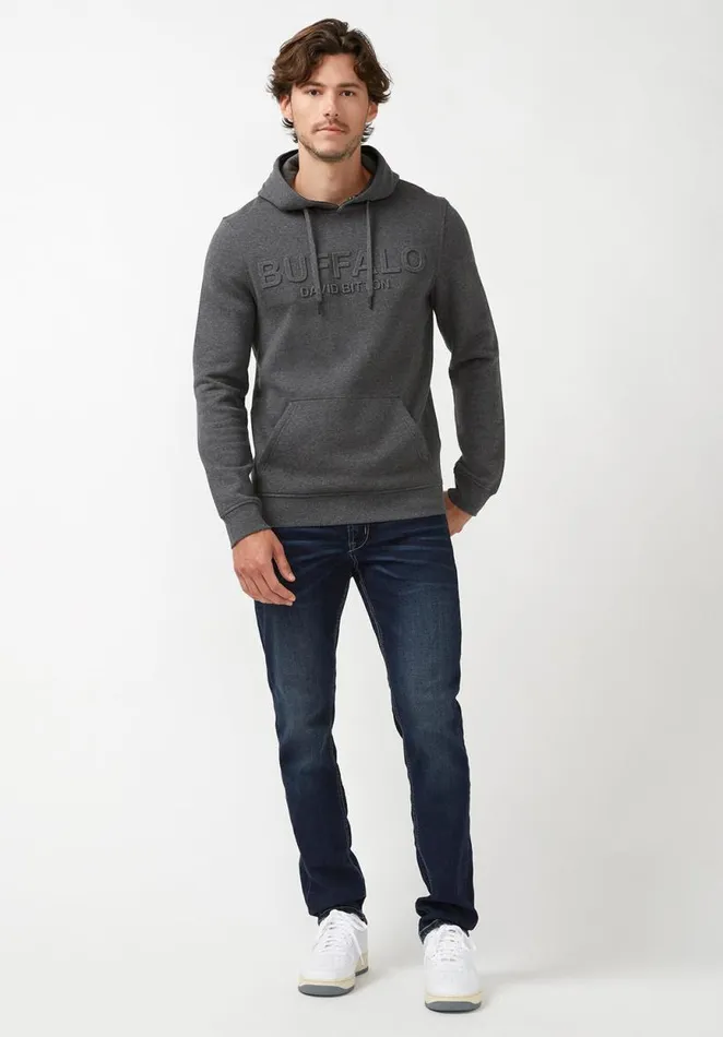 Men Fadol Heather Charcoal Men039s Fleece Hoodie Heather Charcoal Buffalo David Bitton Sweatshirts and Hoodies