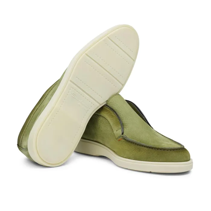 Men Green Nubuck Desert Boot Santoni Boots