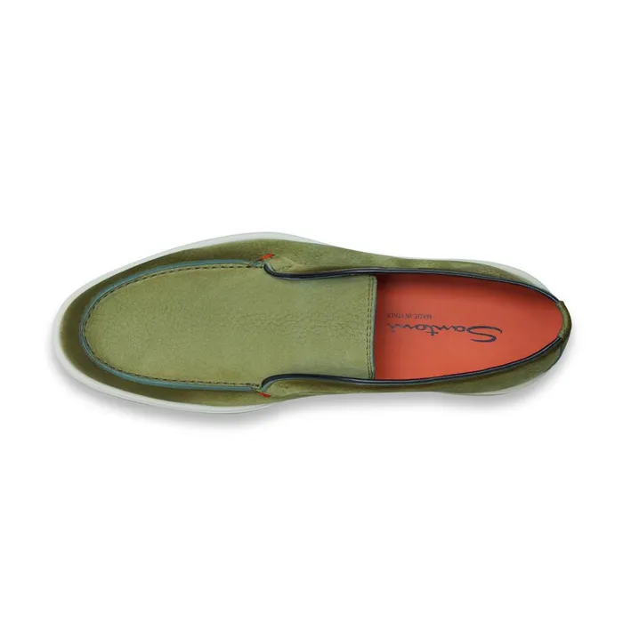 Men Green Nubuck Desert Boot Santoni Boots