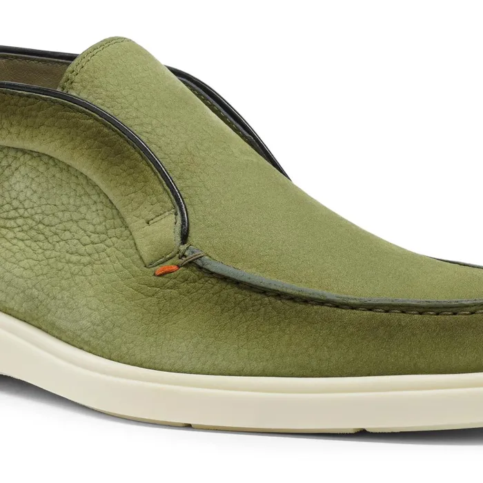 Men Green Nubuck Desert Boot Santoni Boots