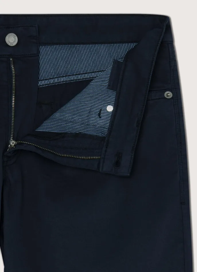 Men Iconique Capsule Faonnable Classic Fit Gabardine Trousers Marine Blue