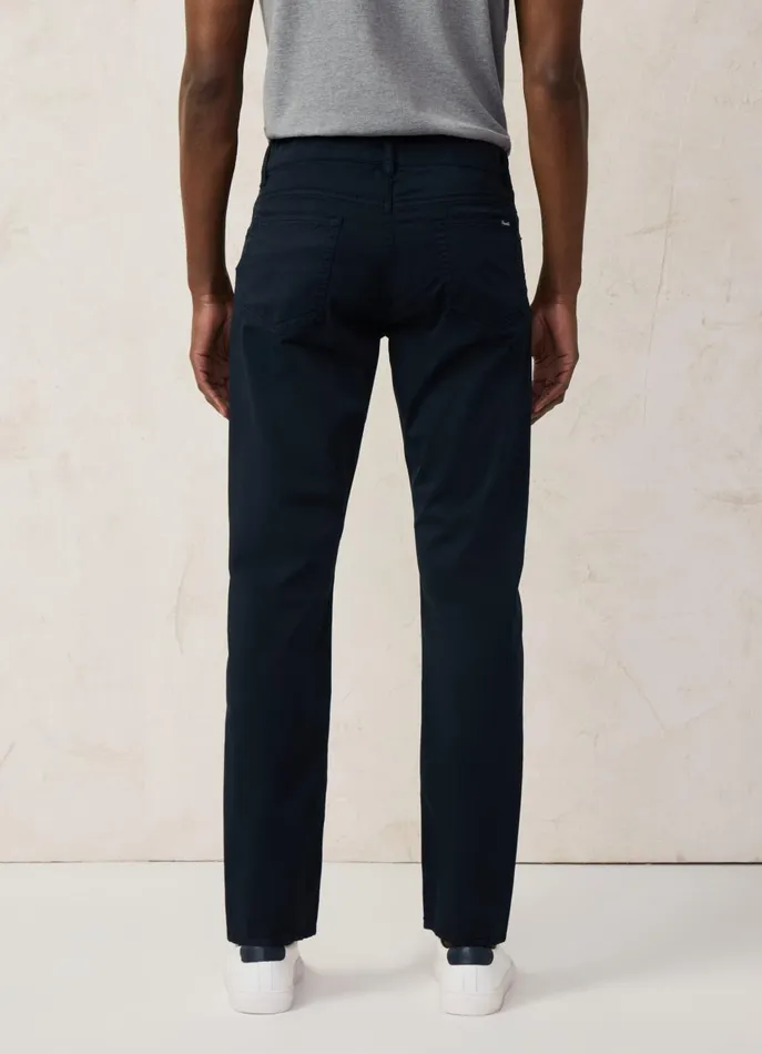 Men Iconique Capsule Faonnable Classic Fit Gabardine Trousers Marine Blue