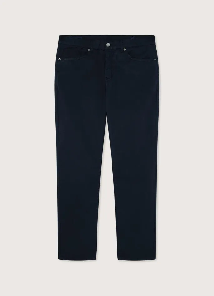 Men Iconique Capsule Faonnable Classic Fit Gabardine Trousers Marine Blue
