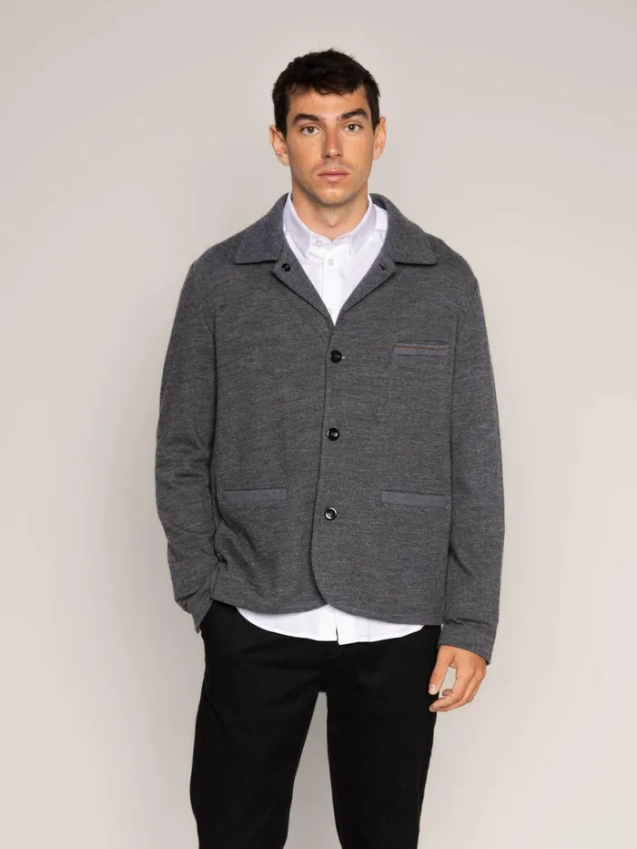 Men Jackets MOS MOSH MMGJenson Knit Jacket Charcoal Melange