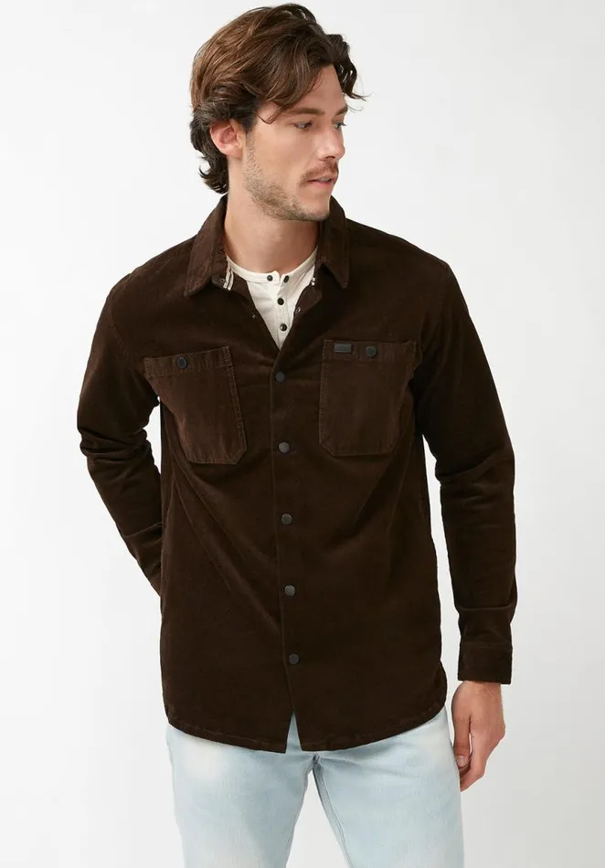 Men Jafar Chocolate Men039s Shirt Jacket Chocolate Buffalo David Bitton Jackets