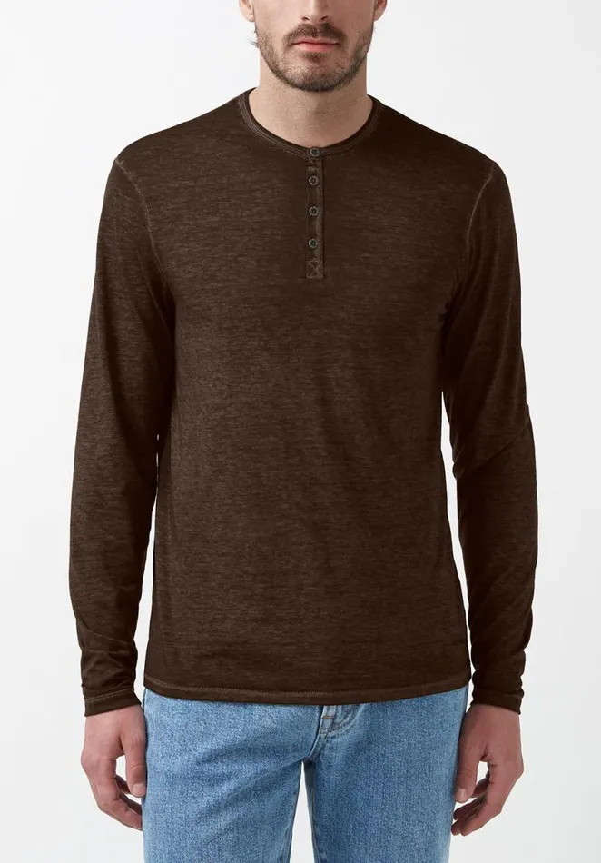 Men Kaduk Brown LongSleeve Mens Top Chocolate Buffalo David Bitton Tops and Tees