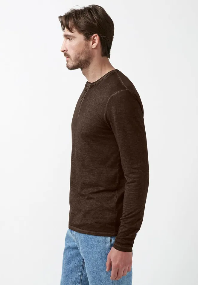 Men Kaduk Brown LongSleeve Mens Top Chocolate Buffalo David Bitton Tops and Tees