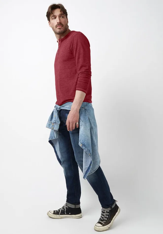 Men Kaduk Red LongSleeve Mens Top Cranberry Buffalo David Bitton Tops and Tees