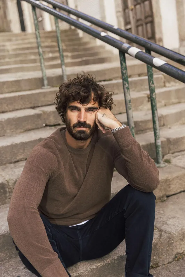 Men Knits MOS MOSH MMGPablo Wool Knit Brown Latte