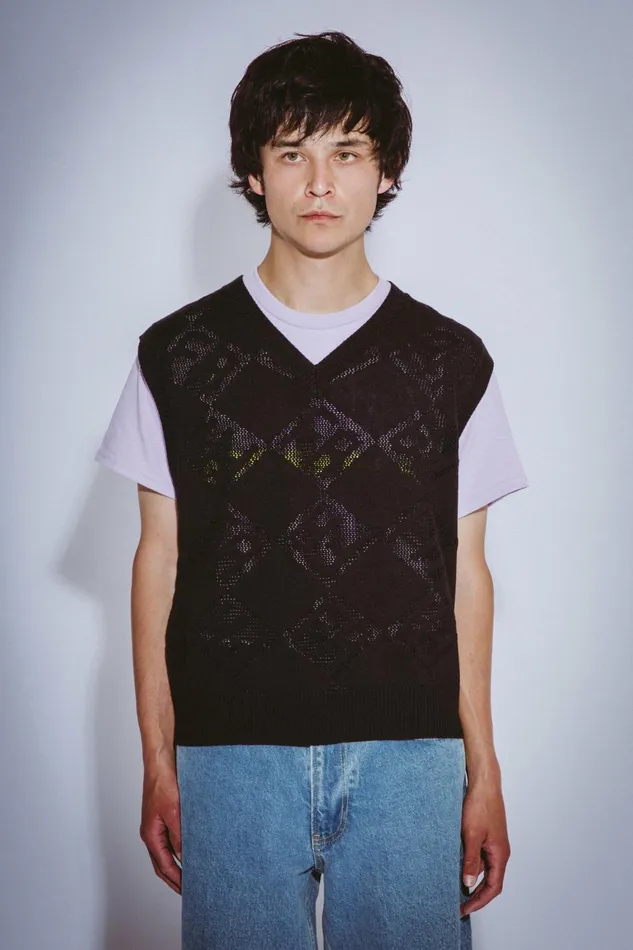 Men Letter Square Vest Fucking Awesome Sweaters Men Letter Square Vest Fucking Awesome Sweaters