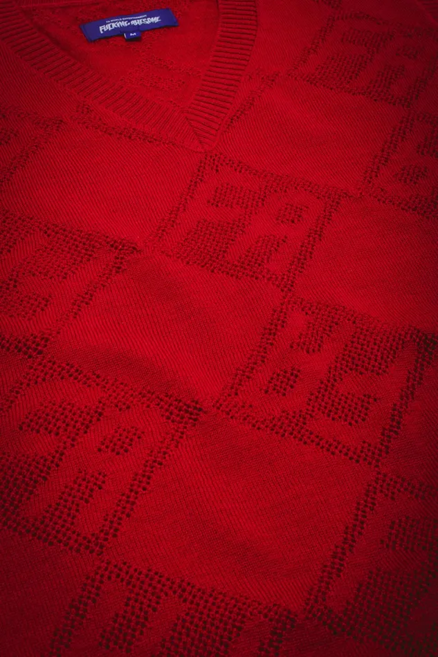 Men Letter Square Vest Fucking Awesome Sweaters Men Letter Square Vest Fucking Awesome Sweaters