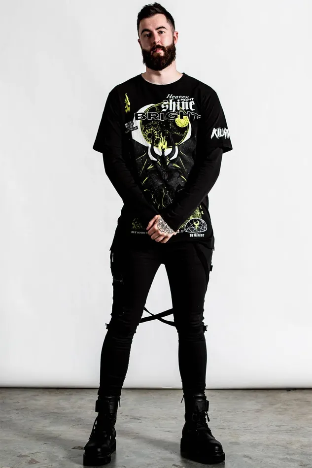Men Long Sleeves Killstar Shine Bright 2Layer Top