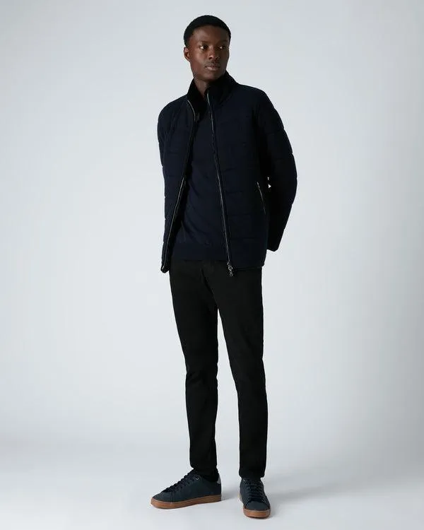 Men Men039s Fur Lined Quilted JacketIn Navy Blue Navy Blue NPeal Coats and Jackets